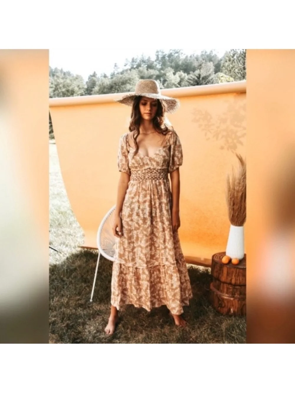 Free People Ellie Smocked Waist Maxi Dress